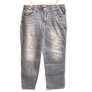 Democracy Blue Stretch Jeans Womens 14 Straight Cropped Ankle Denim Flex-Cellent